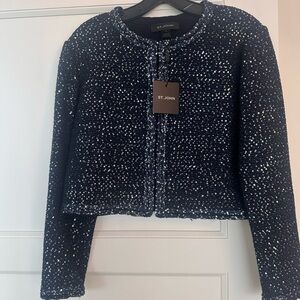 St. John Scattered Sequin Jacket Navy